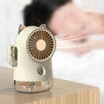 thumbnail image 2 of Qholemyo Cute Cat Shape USB Misting Fan Rechargeable Portable Desktop Cooling Fan With Humidifier, 2 of 8