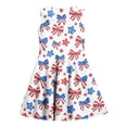 thumbnail image 4 of AUNVITO Girls Sleeveless Round Neck Summer Dress Fourth of July Print Waist Cinched Fit & Flare Casual Sundress, 4 of 5
