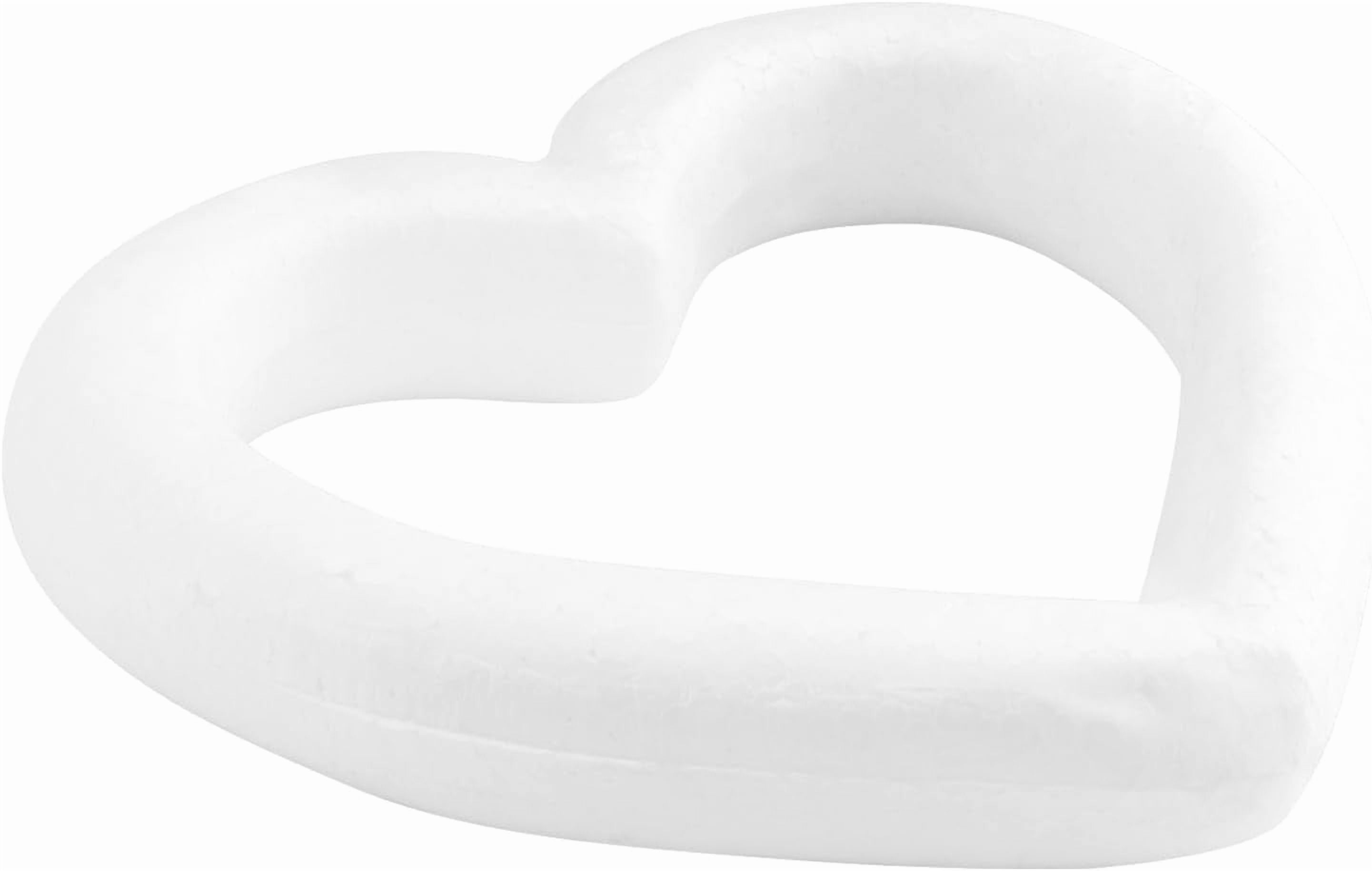 14 PCS 6 Inch Foam Wreath Heart, White Styrofoam Heart Wreath, Heart Shaped Wreath Foam Ring for Crafts, DIY Projects, Wedding, Valentine's Day, Floral Arranging Decoration