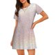 thumbnail image 1 of Fotbe Glitter Light Pearl Bata de Dormir para Mujer con Estampado, Camisón de Algodón de Manga Corta, Ropa de Dormir Casual, 1 of 6