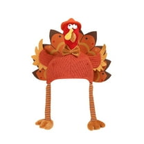Junepar Thanksgiving Turkey Cap Novelty Winter Hats for Thanksgiving Night Event Party Interesting Design Thanksgiving Fall Decoration & Accessories - A