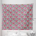 thumbnail image 1 of Dog Lover Tapestry, Repeating Pattern of Doodle Puppy with Long Ears Glasses and Crown, Fabric Wall Hanging Decor for Bedroom Living Room Dorm, 5 Sizes, Pink Multicolor, by Ambesonne, 1 of 1