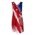 thumbnail image 4 of Robes de Plage pour Femmes Été Sans Manches Bohème à Imprimé Floral Robe Débardeur Froncée Décontractée Ample à Col en V Mini Robe d'Été, 4 of 5