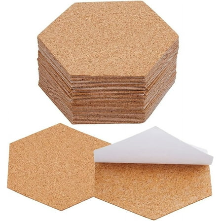 50Pcs Self Adhesive Cork Board Backings Cork Coaster Bottoms 4 Inch Thin Cup Mat Coasters Backs Sheets Tiles