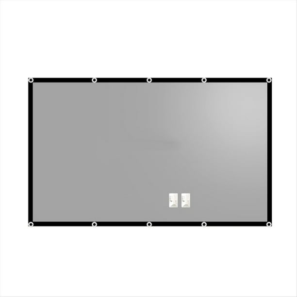 Pantalla de Proyección Portátil de Alto Brillo, Cortina de Proyección Antiluz, Tela Reflectante Metálica con Ojales, 60 Pulgadas.