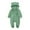 Green, variant on Newborn Baby Solid Hooded Jumpsuit Warm Fleece Sherpa Winter Romper Onesie Fuzzy Infant Bear Ear Hooded Snowsuit for Boys Girls