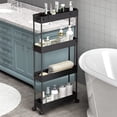 thumbnail image 1 of SPAcELEAD Carro de almacenamiento delgado Organizador de almacenamiento de baño de 4 niveles Carro utilitario con ruedas Estantería móvil Carro de almacenamiento deslizable para oficina, baño, cocina,, 1 of 7