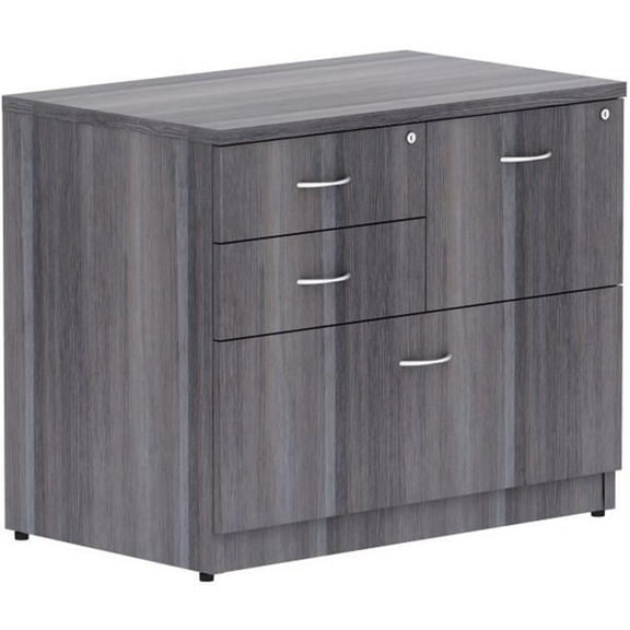 2 Box & 1 File Weathered Charcoal Laminate 4-Drawer Lateral File