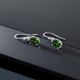 thumbnail image 5 of Gem Stone King 10K White Gold Green Chrome Diopside and White Diamond Dangle Earrings for Women (2.53 Cttw, Gemstone Birthstone, Oval 8x6mm), 5 of 5