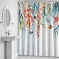 thumbnail image 6 of Summer Coastal Bathroom Shower Curtain, Coral Seaweed Shell Starfish Fish Rustic Waterproof Washable Soft Bath Curtain for Bathtub Decor with 12 Hooks&Grommet, 72x72 Inch, 6 of 9