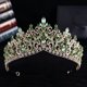 thumbnail image 4 of Zhuge Tiara de boda para novia, diadema de princesa, corona nupcial, joyería para el cabello con diamantes de imitación de cristal, decoración para novia, cumpleaños, graduación, boda (verde), 4 of 4