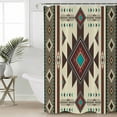 thumbnail image 4 of Aztec Tribal Ethnic Style Shower Curtain for Bathroom, Retro Brown Geometric Waterproof Shower Curtains Washable Quick Dry with Hooks Bathtub Curtains 36x72 IN, 4 of 7