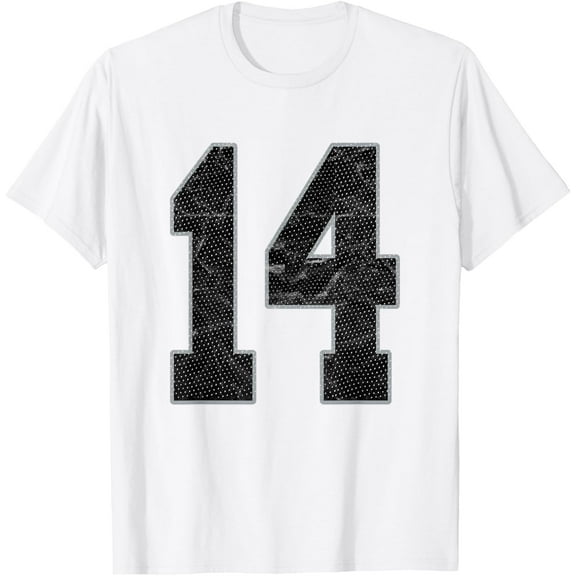 t-shirt Number 14 Numbered Uniform Sports Team Jersey 14th Birthday T-Shirt mens t shirt，white，women，funny，misfits，men，journey