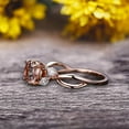 thumbnail image 5 of Surprisingly 2 Carat 6mm Round Cut Gemstone Morganite Engagement Ring On 10k Rose Gold Moissanite Ring Promise Ring for Bride Art Deco Anniversary Gift, 5 of 5