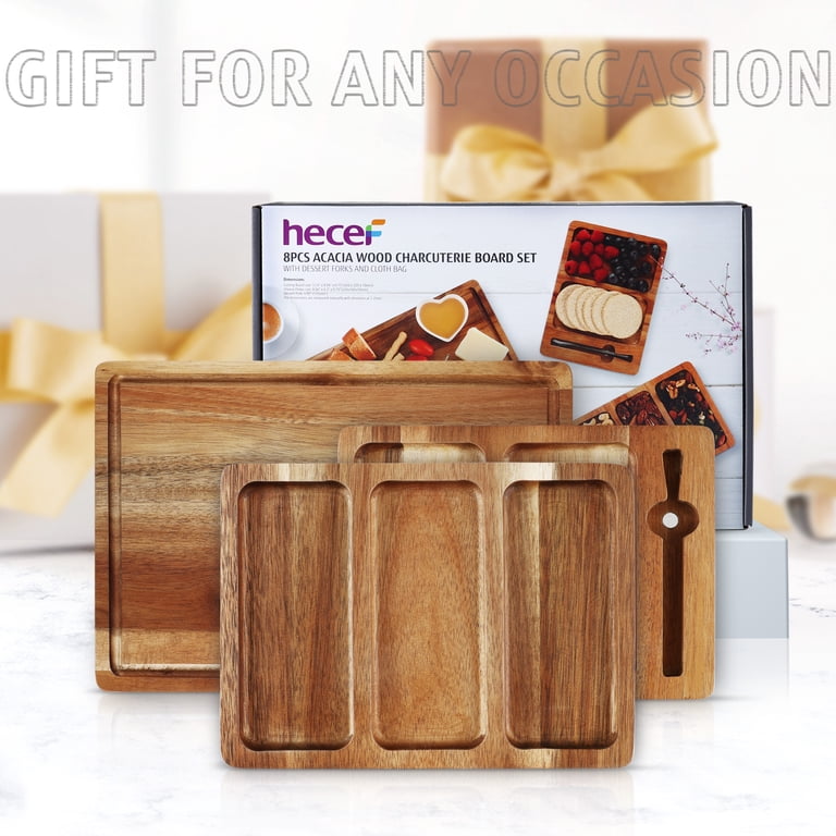 Hecef 25-Inch Magnetic Acacia Wood Charcuterie Board Set photo 3