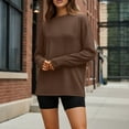 thumbnail image 4 of SUNBS T Shirts for Women Oversized Long Sleeve Basic Crewneck Tee Fall Winter Casual Blouses, Sizes S-3XL, 4 of 9