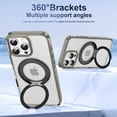 thumbnail image 4 of Decase Shockproof Clear Case with 360° Ring Stand Magnetic for iPhone 16 Pro Max,Anti-Fingerprint,Military Drop Protection,Compatible with Mag-Safe,Soft Edge Translucent Slim Phone Case,Gray, 4 of 10