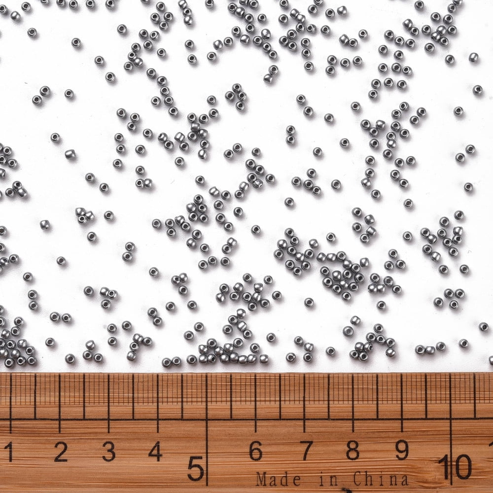 11/0 Grade A Round Glass Seed Beads Baking Paint Silver 2.3x1.5mm Hole: 1mm about 48500pcs/pound