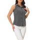 thumbnail image 4 of CAMISA SIN MANGAS DE BOTONES PARA MUJER INSPIRAR CHIC CON CUELLO DE SOLAPA Y ESCOTE EN V TUNIC DE DENIM CHAMBRAY TALLA XL GRIS OSCURO, 4 of 6