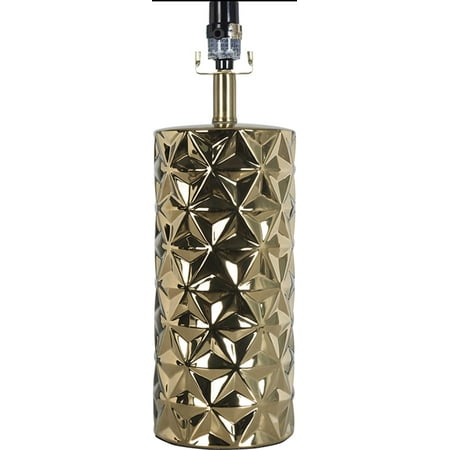 Better Homes and Gardens Triangle Facet Lamp Base, Gold Finish