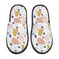 thumbnail image 2 of KLL Geometric Spots Slippers for Women Men House Slip on Indoor Outdoor Bedroom Furry Fleece Lined Ladies Comfy Anti-Skid Rubber Hard Sole-Large, 2 of 8