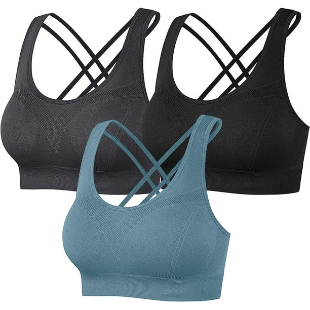 Heathyoga High Impact Sports Bras for Women High Support Padded Sports Bras  for Women Strappy Workout Bras Yoga Bras, 3