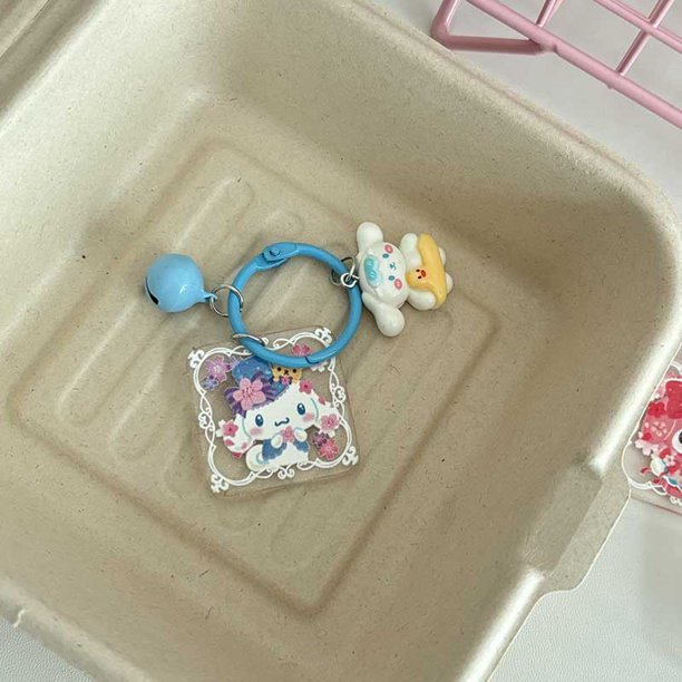 Sanrio Kawaii Anime dibujos animados gato melodía Kuromi llavero mochila colgante creativo llavero Cinnamoroll regalos de cumpleaños juguete DIY nuevo