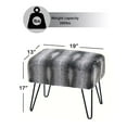 thumbnail image 2 of Home Soft Things Tip Printing Light Faux Fur Ottoman - Arusha Grey - 19" x 13" x 17", 2 of 7