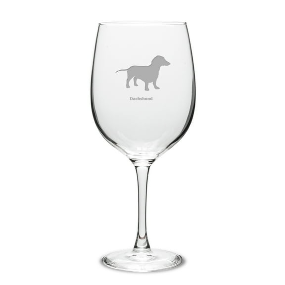 Dachshund Deep Etched 19 oz Classic Red Wine Glass