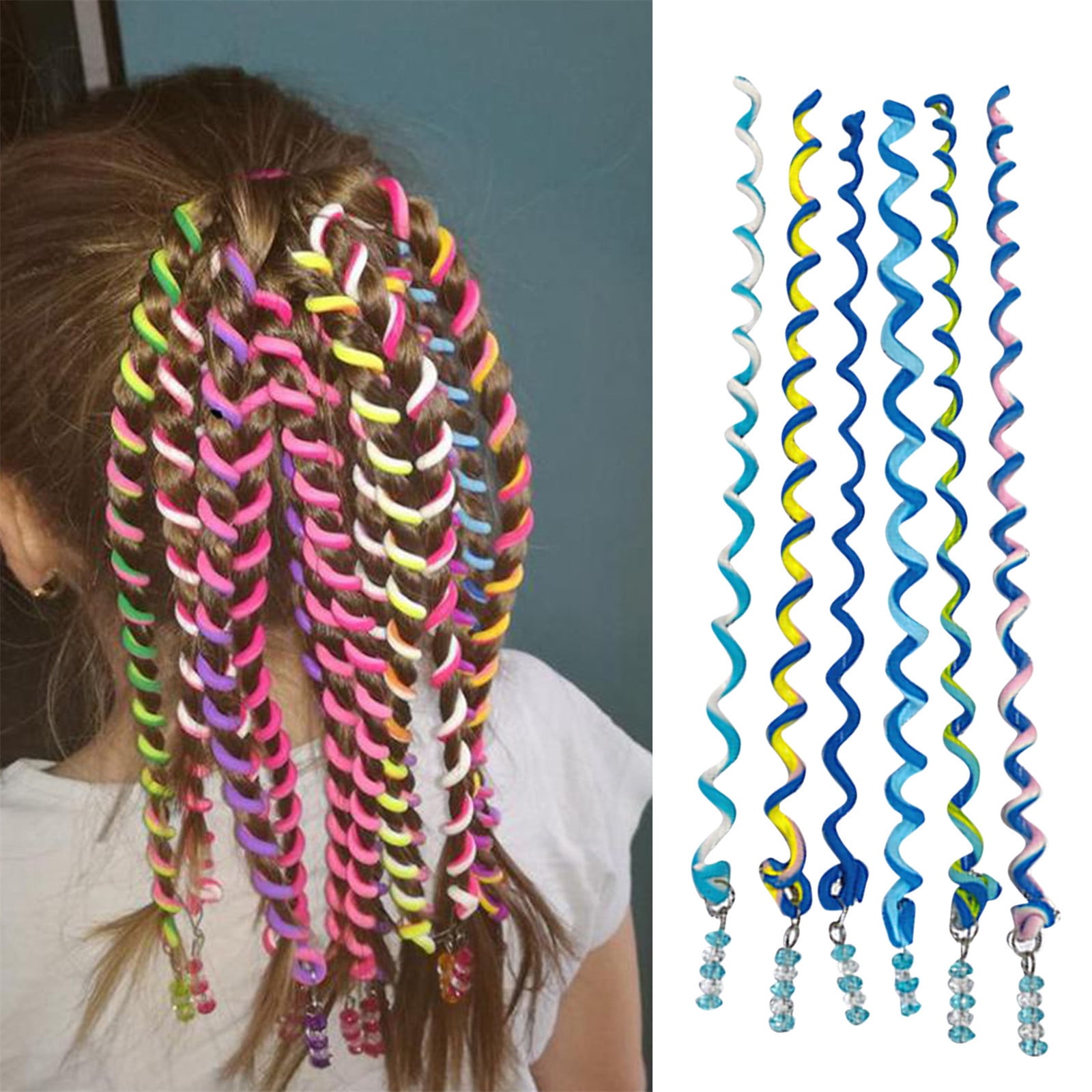 Hair Clippers 2PCx6PC Accessories Girls Set Colorful Torsion With