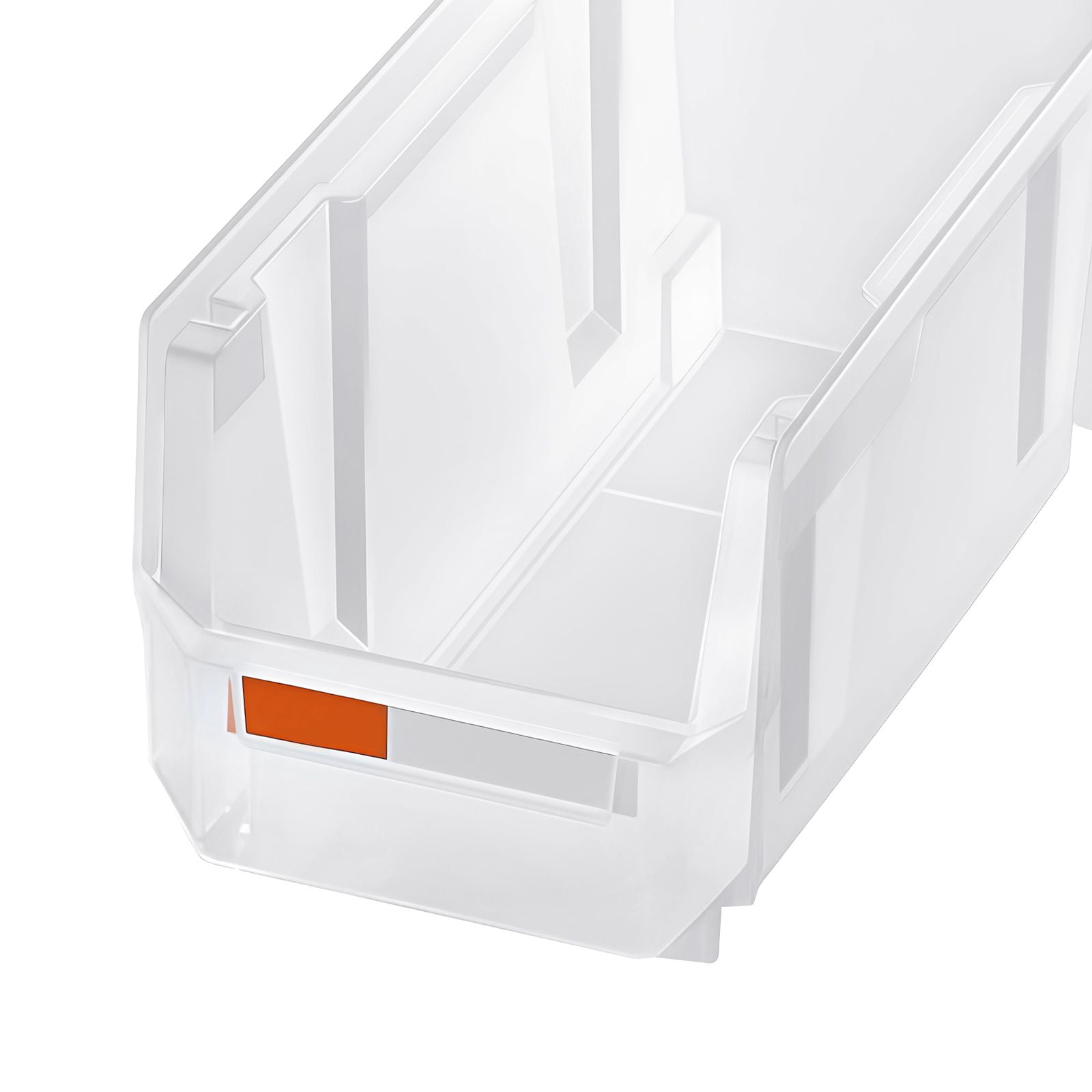 8-Pack Plastic Stackable Storage Bins 10.9"x5.5"x5.1", PP Material, Front-Open Design, Label Stickers, for Closet Garage Office Organization
