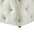thumbnail image 5 of Inspired Home Destiny Linen Ottoman Square Shaped Modern Allover Tufted Design, Cream White, 5 of 7