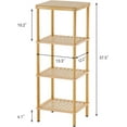 thumbnail image 3 of Bamboo Bathroom Shelf, 4-Tier Bathroom Storage Shelf, Multifunctional Storage Rack for Living Room Bedroom Kitchen, Space Saver, 3 of 8