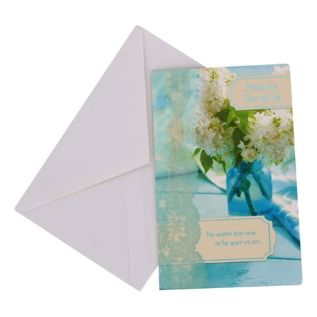 Mother's Day Greeting Card - From the Two of Us No matter how near or far apart we are..., From 2 of Us, with ribbon, flower