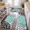 thumbnail image 2 of Simple Petal Shaped Geometric Floral Pattern Kitchen Rugs Sets Of 3,Kitchen Runner Rugs Non Skid Washable,Decorative Kitchen Floor Mats for Kitchen,Sink,Laundry,17"x30"+ 17"x47" + 17"x59", 2 of 6