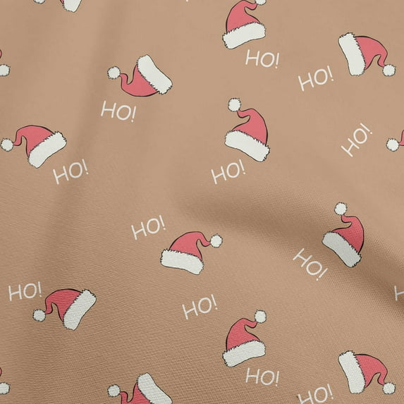 oneOone Cotton Poplin Twill Brown Fabric Christmas Hats Sewing Craft Projects Fabric Prints By Yard 56 Inch Wide