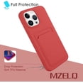 thumbnail image 5 of Silicone Compatible with iPhone 15 Pro Case, Card Holder Camera Protection Cover + Screen Protector, Card Slot Case  for Phone 15 Pro Phone Case -Red, 5 of 12