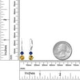 thumbnail image 3 of Gem Stone King 925 Sterling Silver Yellow Citrine and Blue Created Sapphire Drop Dangle Earrings for Women (1.90 Cttw, Gemstone November Birthstone, Round 6MM and 4MM), 3 of 3