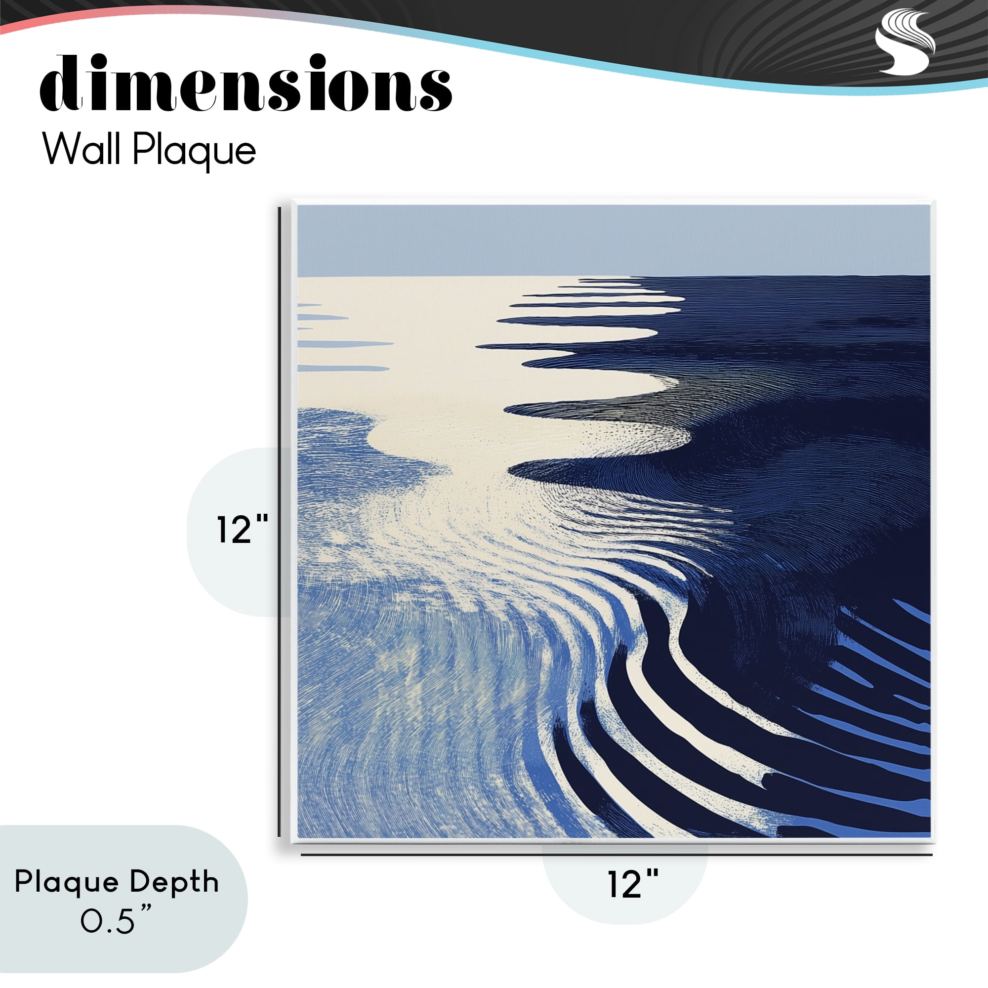Stupell Industries Abstract Cobalt Ripples Wall Plaque Art, design by Walker Noble