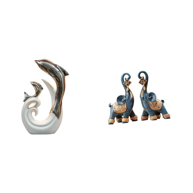 Figura de , adorno animal, estatua de delfín de cerámica, escultura de resina, coleccionable, ideal para regalar, decoración del hogar, escrit