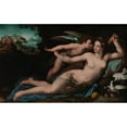thumbnail image 2 of Alessandro Allori 18x13 Black Ornate Wood Framed Double Matted Museum Art Print Titled - Venus Disarming Cupid (circa 1570), 2 of 5