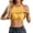 Yellow, variant on Women's Padded Halter Cami Top Racerback Cotton Feel Cropped Casual Summer Sleeveless Tank, 1 Piece, One Size Plus Size Friendly