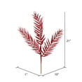thumbnail image 2 of Vickerman 21" Burgundy Glitter Feather Fern Artificial Christmas Spray. Includes 12 sprays per pack., 2 of 3