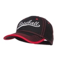 thumbnail image 2 of Baseball Embroidered Cotton Structured Cap - Black Red OSFM, 2 of 5