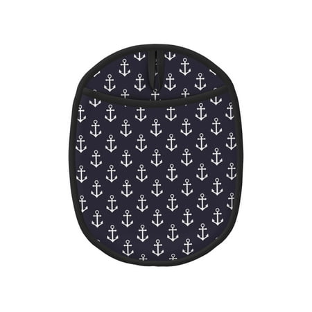 

white anchor navyblue pattern Pot Holders for Kitchen - Heat Resistant Oven Mitts Hot Pads with Pocket Non Slip Silicone Pot Holders Cuteness Hanging Loop Potholders for Kitchen Baking