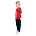 thumbnail image 3 of TOPTIE Boys Baseball Jersey, Kids Button Down Jersey T-Shirt Softball-Red White-4T, 3 of 8