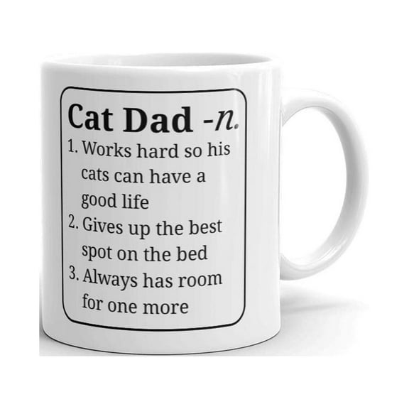 Cat Dad Definition Lover Coffee Tea Ceramic Mug Office Work Cup Gift