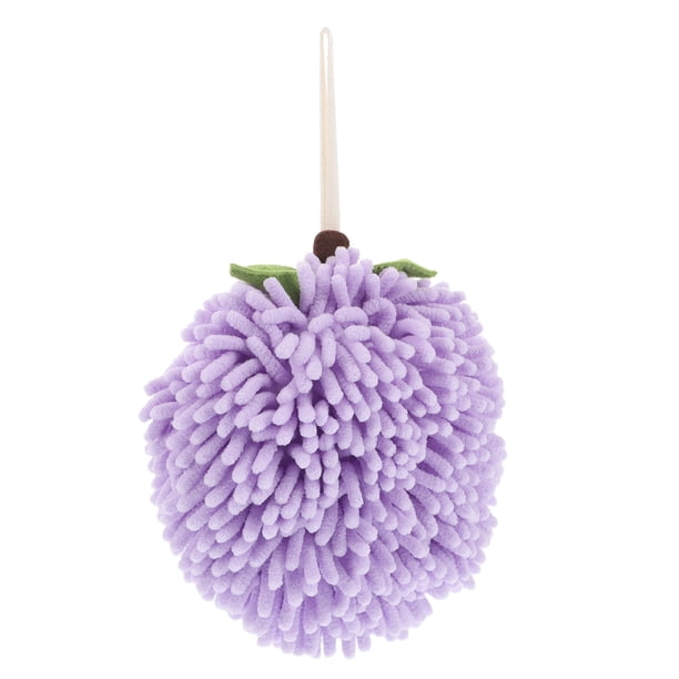 Toallas de mano de chenilla suave y absorbente con bola afelpada para baño y cocina, con lazo para colgar, bonitas y decorativas, para secar las manos