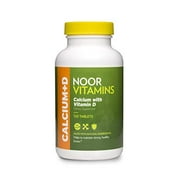NoorVitamins Calcium plus Vitamin D3: Bone & Immune Support With 600 mg Calcium Carbonate & 400 IU D3 per tablet to aid in absorption of Calcium into bones, Non-GMO & Halal (120 Tablets)