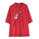 thumbnail image 4 of 1/2 Manga Tops para las Mujeres Botonados Cuello Redondo Blusa Casual, Camisa de Color Sólido de la Moda para las Mujeres, Lavado de Manos Primavera Y Verano Top, 4 of 5